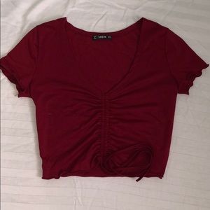 Shein-Ruched Crop Top ❤️